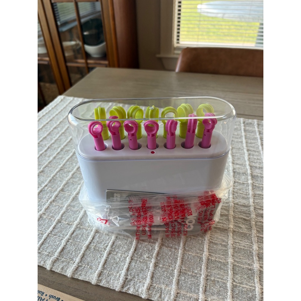 Conair Hot Sticks 14 Flexible Hair Rollers PINK & GREEN V17602 Curlers New - Picture 3 of 4
